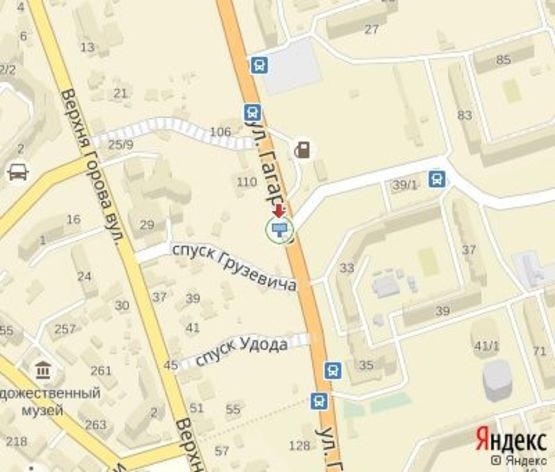 Схема рекламной плоскости по адресу Гагарина ул., 33 (АЗС "Укрнафта",ресторан"Рушничок",ЖК "Сімейний")