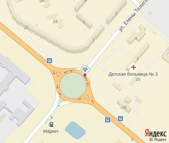 Схема рекламной плоскости по адресу 30 лет Победы ул. - Елены Телиги ул.(кольцо) (напротив ТЦ"Квартал", к "Эпицентру" и "Факстрот")