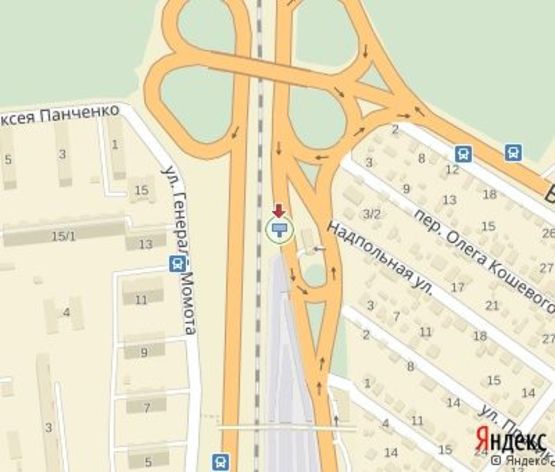 Схема рекламной плоскости по адресу Сумгаитская ул. - Надпольная улица   (АЗС "Авиас")