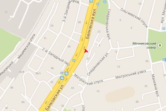 Схема рекламной плоскости по адресу Балківська вул., 25