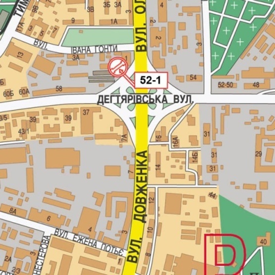 Схема рекламной плоскости по адресу Телиги Е. ул., 1 - ул. Дегтяревская, (ООО"Стикс-оил", автосалон "АвтоКом" Hyundai, Клуб "Ника"), в направ. Московского прос