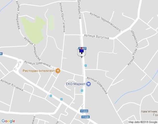 Схема рекламной плоскости по адресу вул. Декабристів, 9, 50 м від перехрестя з вул. Шевченко