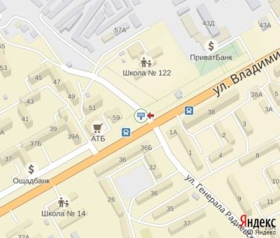 Схема рекламной плоскости по адресу Великого В. ул., 59 - Кустанаевская ул., ("Дом Мод"), направление от  Артема пл.