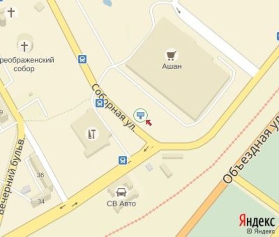 Схема рекламной плоскости по адресу 30 лет Победы пл., 1, стоянка Солнечная галерея, с\м "ОКЕЙ"