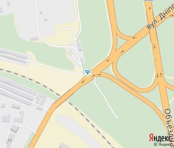 Схема рекламной плоскости по адресу Днепровское шоссе ул., АЗС, направление на  автовокзал