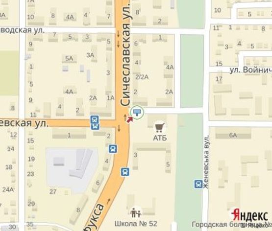 Схема рекламной плоскости по адресу Фукса ул., Пионер, развлекательный центр, направление на  173 кв.