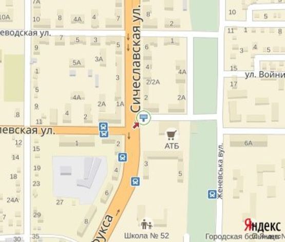 Схема рекламной плоскости по адресу Фукса ул., Пионер, развлекательный центр, направление от  173 кв.