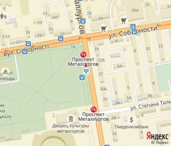 Схема рекламной плоскости по адресу Металлургов пр., напротив ДК