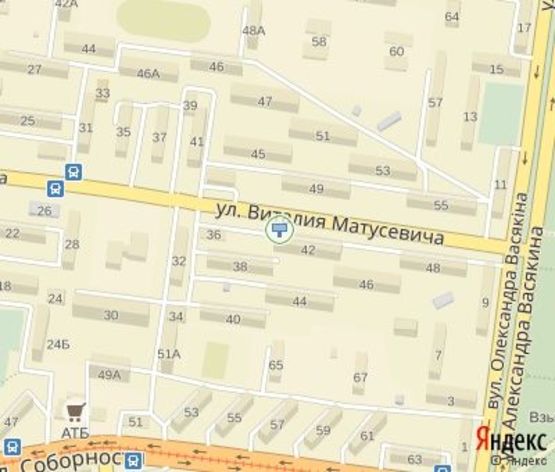 Схема рекламной плоскости по адресу Матусевича ул., (маг. "Спутник"), направление к Металлургов пр.