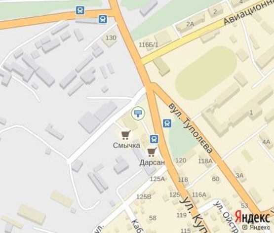 Схема рекламной плоскости по адресу Куприна ул., 15, (рынок "Смычка"), на Кировоградское шоссе