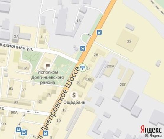 Схема рекламної площини за адресою Днепровское шоссе ул., 24, (поворот на автовокзал), к развилке на Днепр