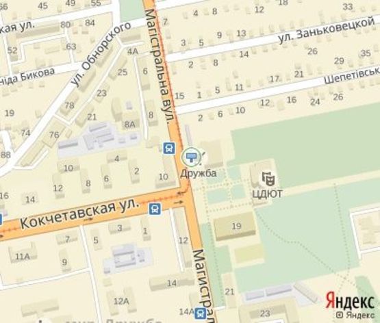 Схема рекламной плоскости по адресу Магистральная ул., 17 - Кокчетавская ул., ("АТБ", центр творчества), на Ж-Д Вокзал ст. "Кривой Рог - Главная"