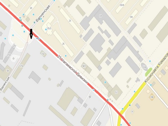 Схема рекламной плоскости по адресу 25 Чап. Дивизии-Варненская