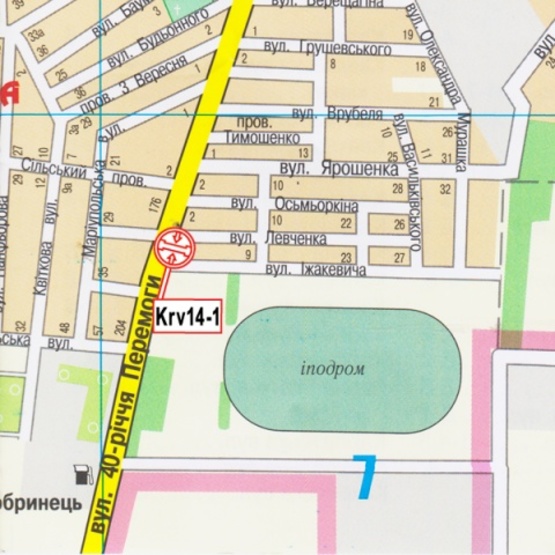 Схема рекламной плоскости по адресу 40-летия Победы ул. - Левченко ул., (Ипподром), направл. в центр, въезд с Николаева, Херсона