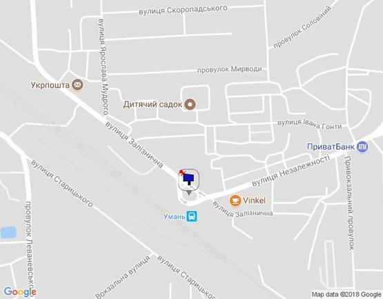 Схема рекламной плоскости по адресу м. Умань, вул. Залізнична, навпроти будинку 4