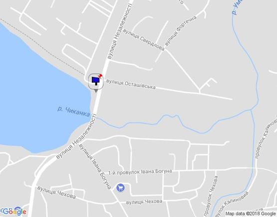 Схема рекламной плоскости по адресу м. Умань, вул. Незалежності, навпроти будинку 49