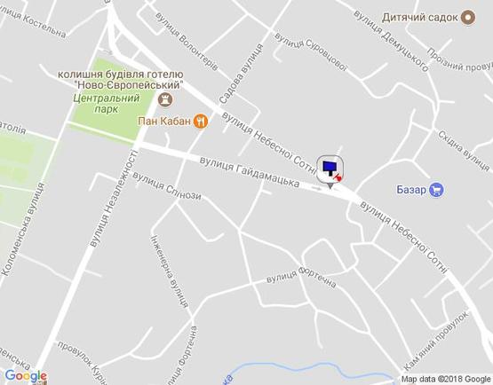 Схема рекламной плоскости по адресу м. Умань, вул. Гайдамацька, навпроти будинку 32