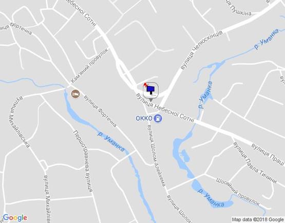 Схема рекламной плоскости по адресу м. Умань, вул. Небесної Сотні