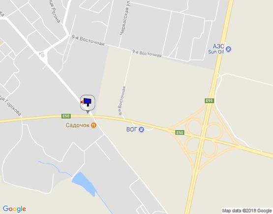 Схема рекламной плоскости по адресу м. Умань, розвилка з трасою М-12 та вул. Михайлівська