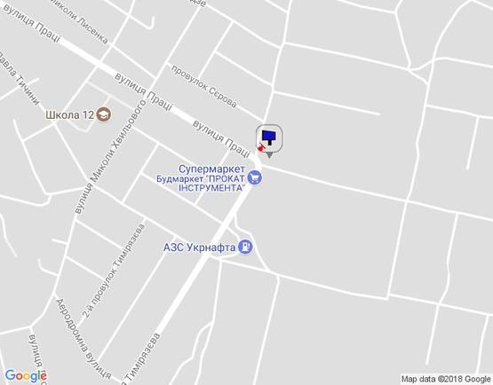 Схема рекламной плоскости по адресу м. Умань, вул. Праці, 74