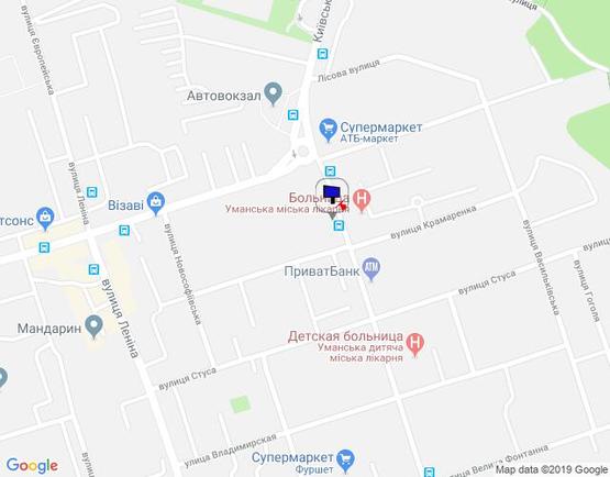 Схема рекламной плоскости по адресу м. Умань, вул. Шевченка, 37