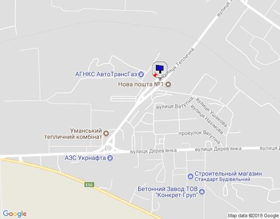 Схема рекламной плоскости по адресу м. Умань, вул. Теплична