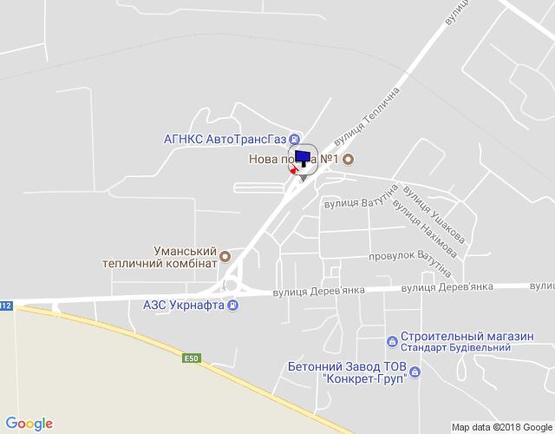 Схема рекламной плоскости по адресу м. Умань, вул. Теплична, 8