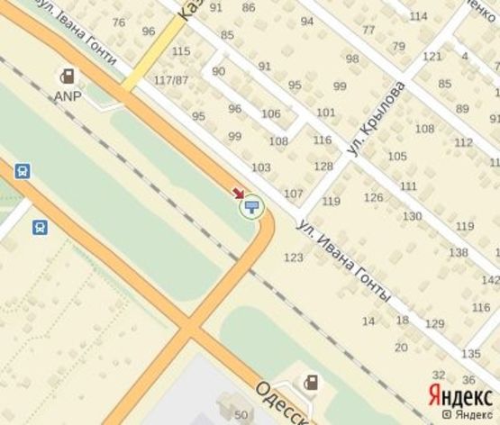 Схема рекламной плоскости по адресу Грушевского ул.