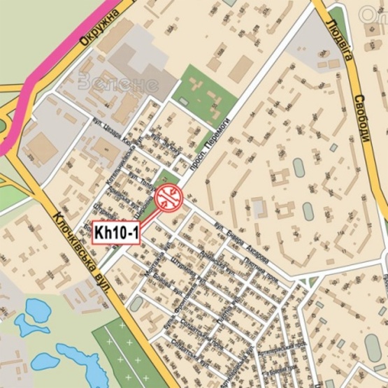 Схема рекламной плоскости по адресу Победы просп. - Ахсарова ул., (маркет "АТБ", салон мебели "GUT", мастерская автозвука) в напр. супермаркета "Класс", прос. Людвика Свободы