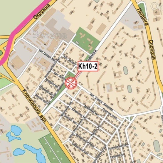 Схема рекламної площини за адресою Победы просп. - Ахсарова ул., (маркет "АТБ", салон мебели "GUT", мастерская автозвука) в направл. ул.Клочковской