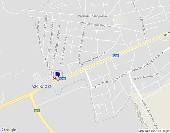 Схема рекламной плоскости по адресу м. Бровари, вул. Київська, 4