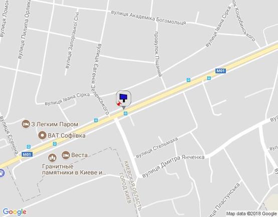 Схема рекламной плоскости по адресу м. Бровари, вул. Київська, 29