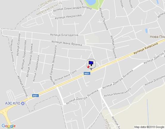 Схема рекламной плоскости по адресу м. Бровари, вул. Київська, 61