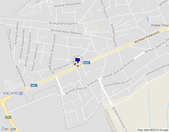 Схема рекламной плоскости по адресу м. Бровари, вул. Київська, 60