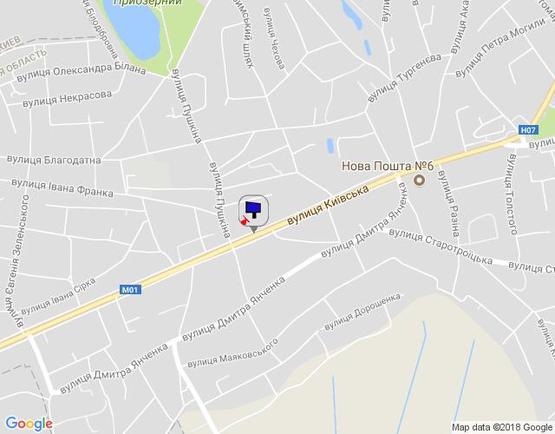 Схема рекламной плоскости по адресу м. Бровари, вул. Київська, 95