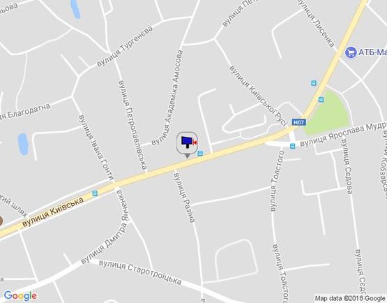 Схема рекламной плоскости по адресу м. Бровари, вул. Київська, 145