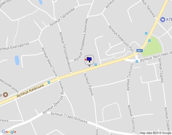 Схема рекламной плоскости по адресу м. Бровари, вул. Київська, 145