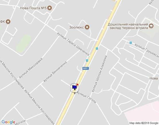 Схема рекламной плоскости по адресу м. Бровари, вул. Київська, 202