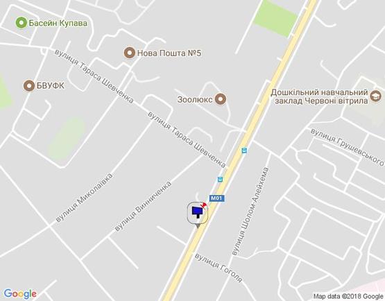 Схема рекламной плоскости по адресу м. Бровари, вул. Київська, 205