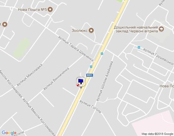 Схема рекламной плоскости по адресу м. Бровари, вул. Київська, 205