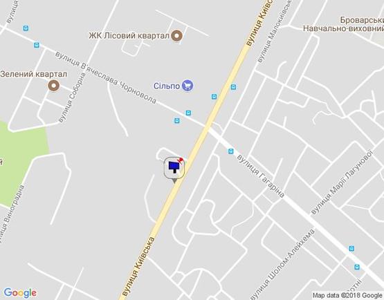 Схема рекламной плоскости по адресу м. Бровари, вул. Київська, 227/1