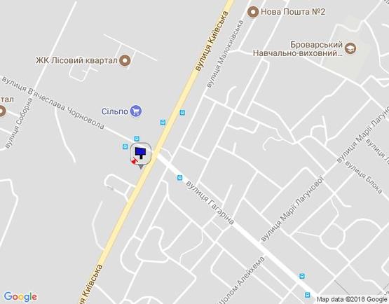 Схема рекламной плоскости по адресу м. Бровари, вул. Київська, навпроти будинку 292