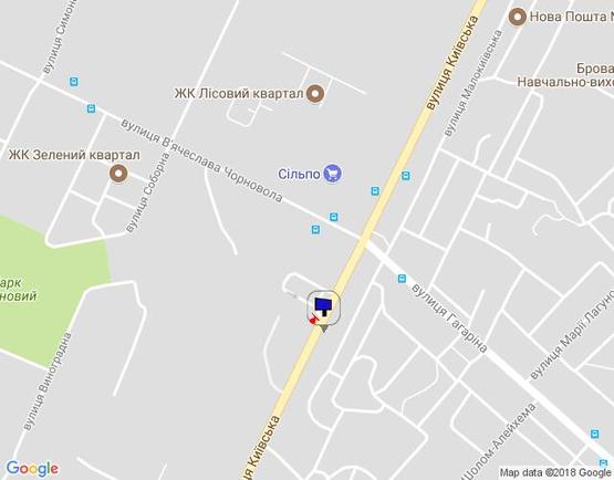 Схема рекламной плоскости по адресу м. Бровари, вул. Київська, 292