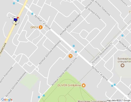 Схема рекламной плоскости по адресу м. Бровари, вул. Київська, 292