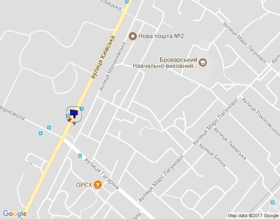 Схема рекламной плоскости по адресу м. Бровари, вул. Київська, 294