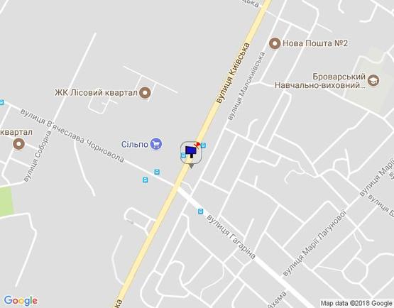 Схема рекламной плоскости по адресу м. Бровари, вул. Київська, 294