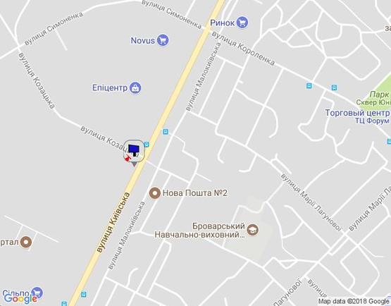 Схема рекламной плоскости по адресу м. Бровари, вул. Київська, навпроти будинку 302