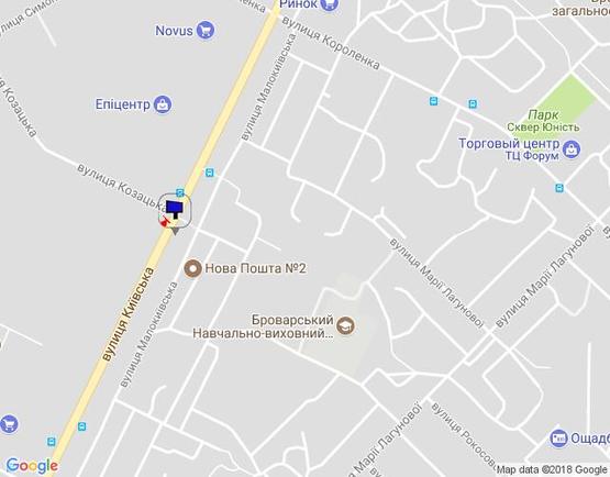 Схема рекламної площини за адресою м. Бровари, вул. Київська, 302