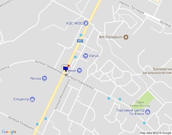 Схема рекламной плоскости по адресу м. Бровари, вул. Київська