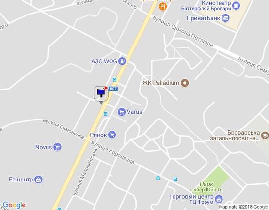 Схема рекламной плоскости по адресу м. Бровари, вул. Київська